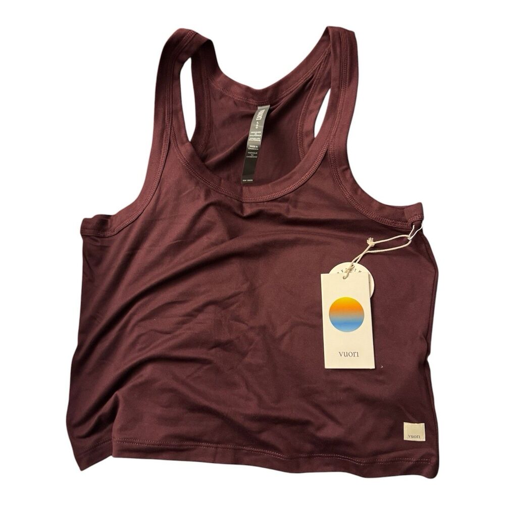 Vuori Energy Racerback Tank White Size Large Workout Top Color Cerise New